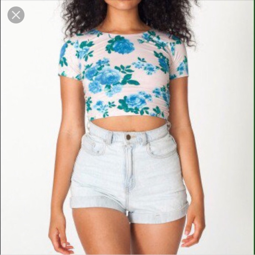 American apparel floral crop top